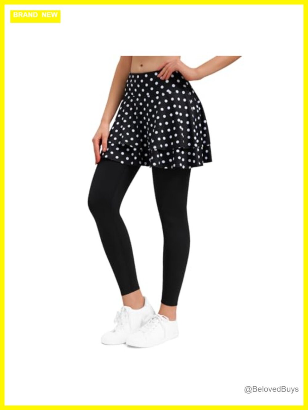 Skirted Leggings with Pockets High Waist Tummy Control Athletic Skort for Tennis